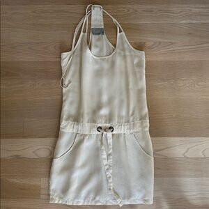 Athleta cream Halter Dress with Pockets